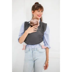 Écharpe De Portage Tricot-Slen Organic Extensible Bio Anthracite 540 Cm De Babylonia