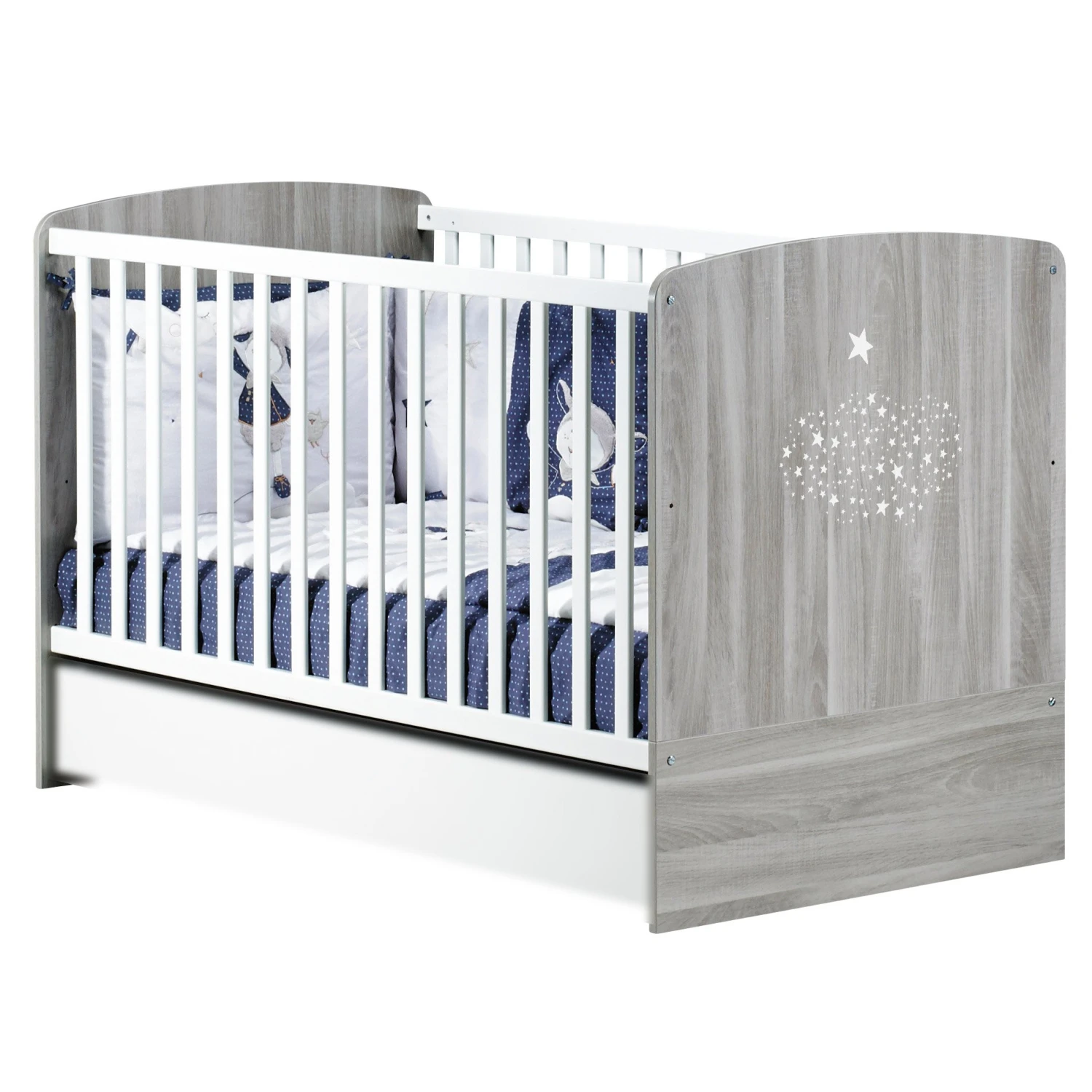 Hugo Little Big Bed 70x140 Cm Gris De Sauthon Baby's Sweet Home