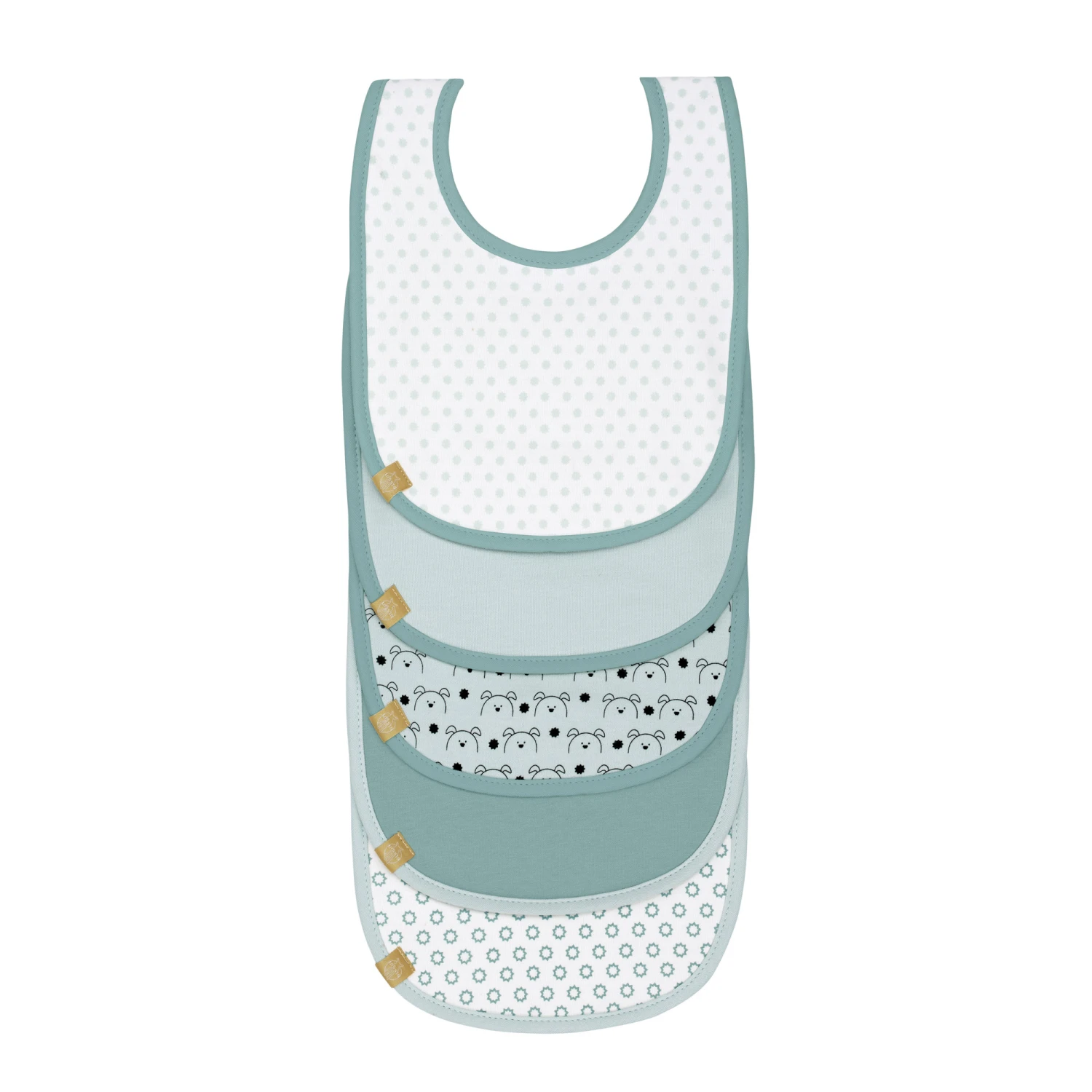 LÄSSIG Lot De 5 Bavoirs éponge Little Chums Chien De Lässig