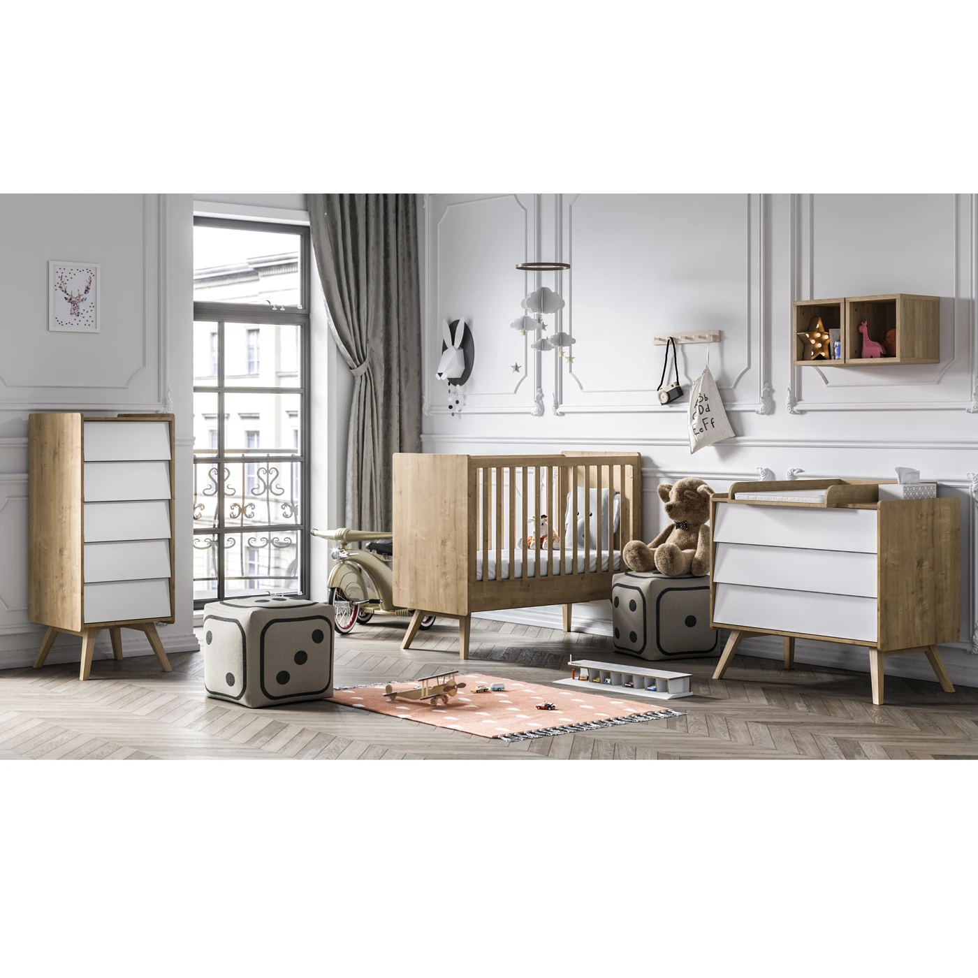 Chiffonnier Vintage Bois / Blanc De Vox – Image 2