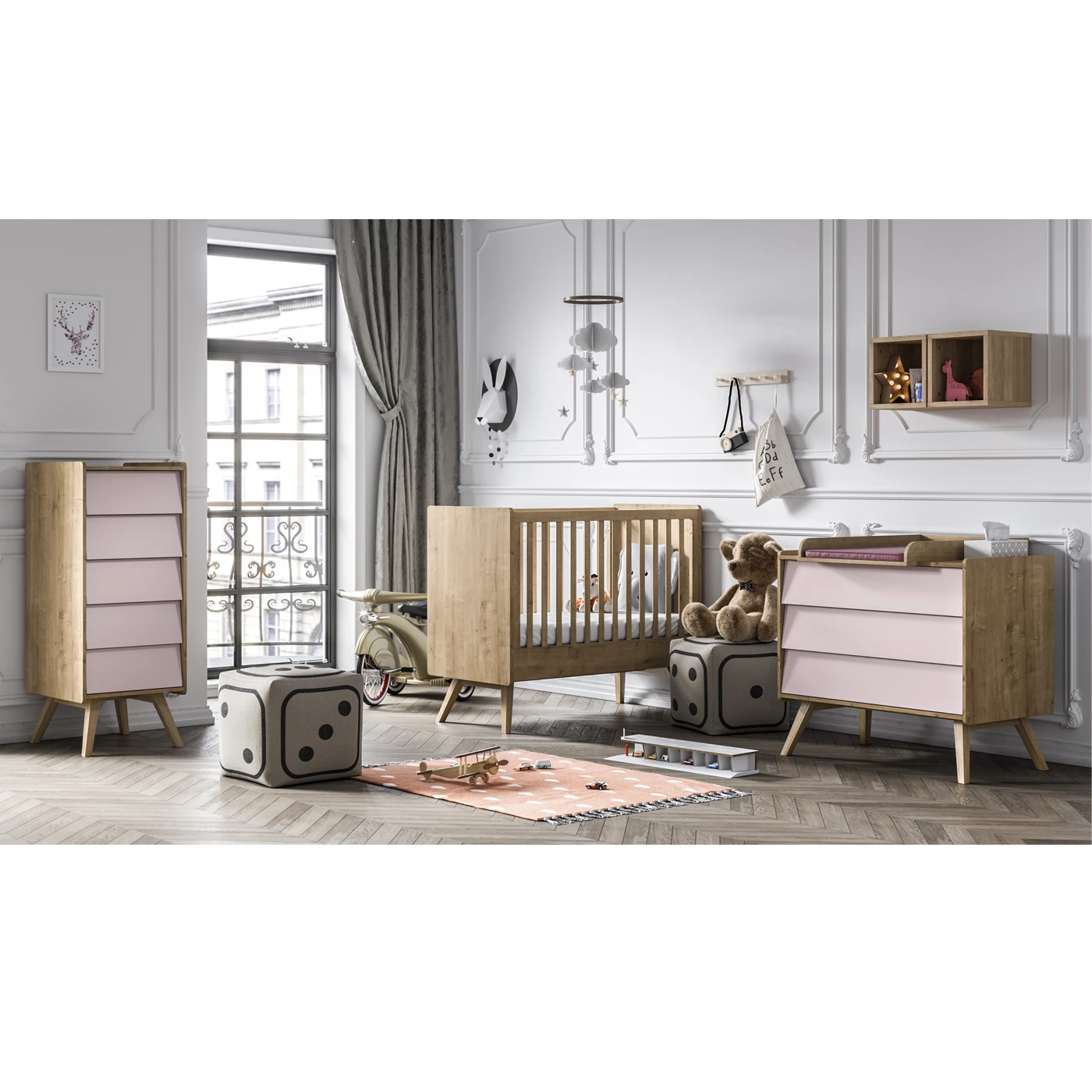 Chiffonnier Vintage Bois / Rose De Vox – Image 2