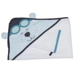 Lazare Cape De Bain Et Gant Bleu/Gris De Sauthon Baby's Sweet Home