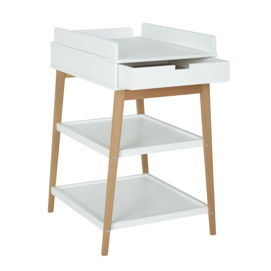 Table à Langer Hip Avec Tiroir Blanc / Naturel De Quax – Image 2