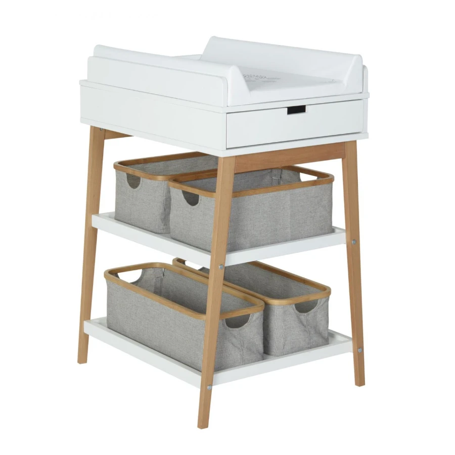 Table à Langer Hip Avec Tiroir Blanc / Naturel De Quax – Image 4