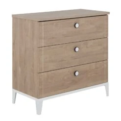 Marcel Commode 3 Tiroirs Chêne Blond/Blanc De Galipette