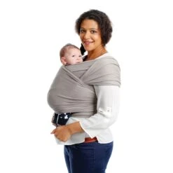 Écharpe De Portage Tricot-Slen Organic Extensible Bio Organic Silvercloud De Babylonia