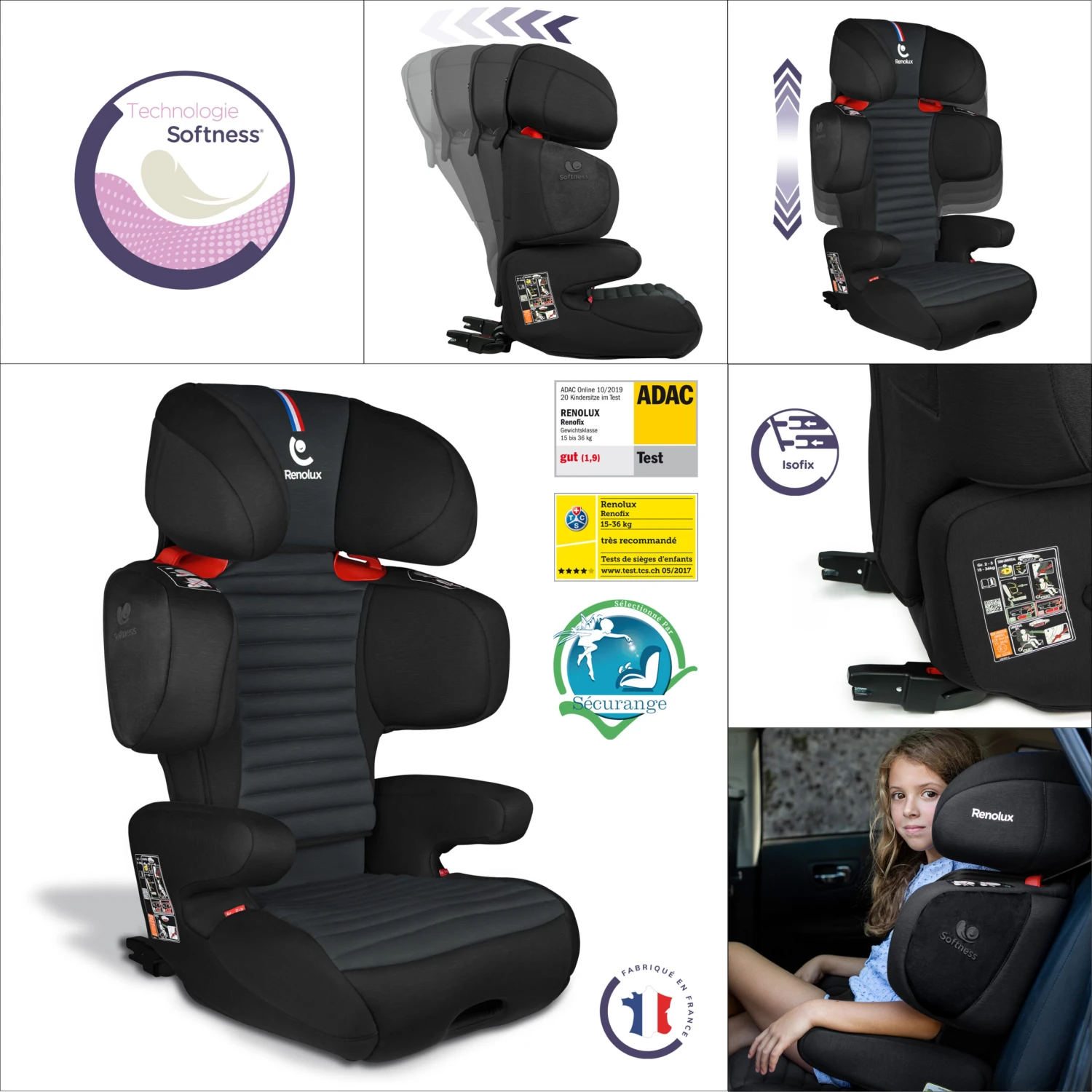 Renofix Groupe 2/3 Isofix Inclinable Softness® Carbon De Renolux – Image 5