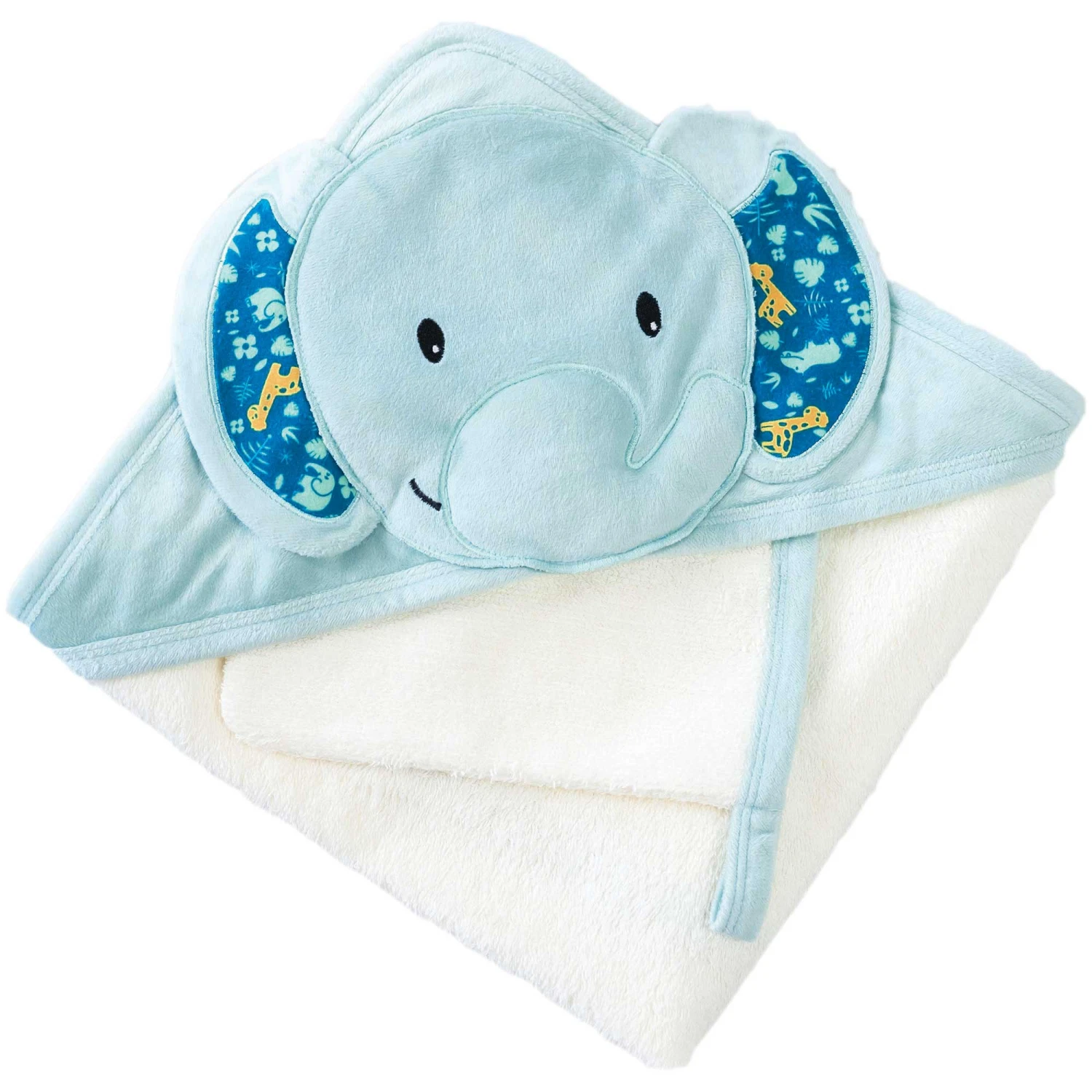 Zanimo Coffret Sortie De Bain + Gant Bleu/Blanc De Domiva