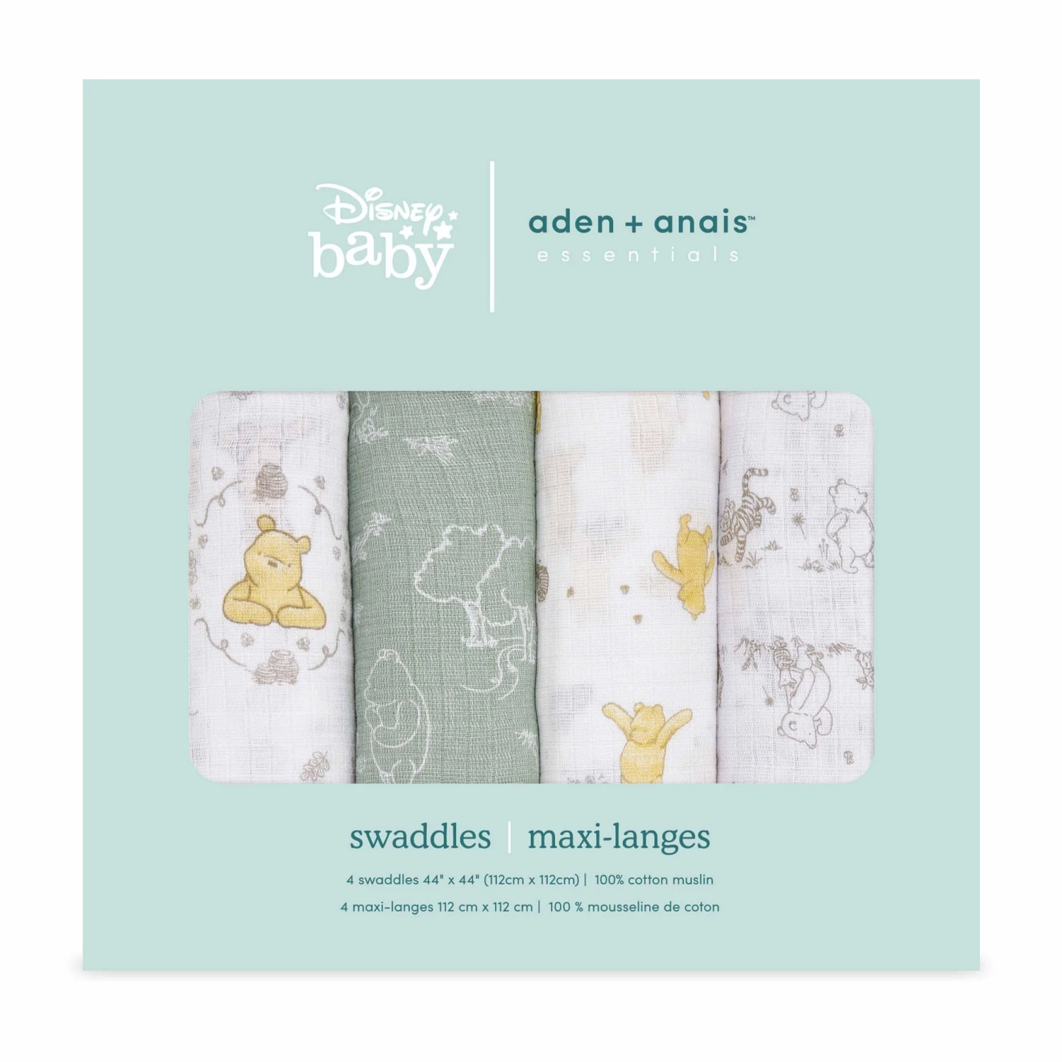 Lot De 4 Maxi-Langes Mousseline Winnie De Aden + Anais Essentials 9 Lot De 4 Maxi-Langes Mousseline Winnie De Aden + Anais Essentials – Image 7