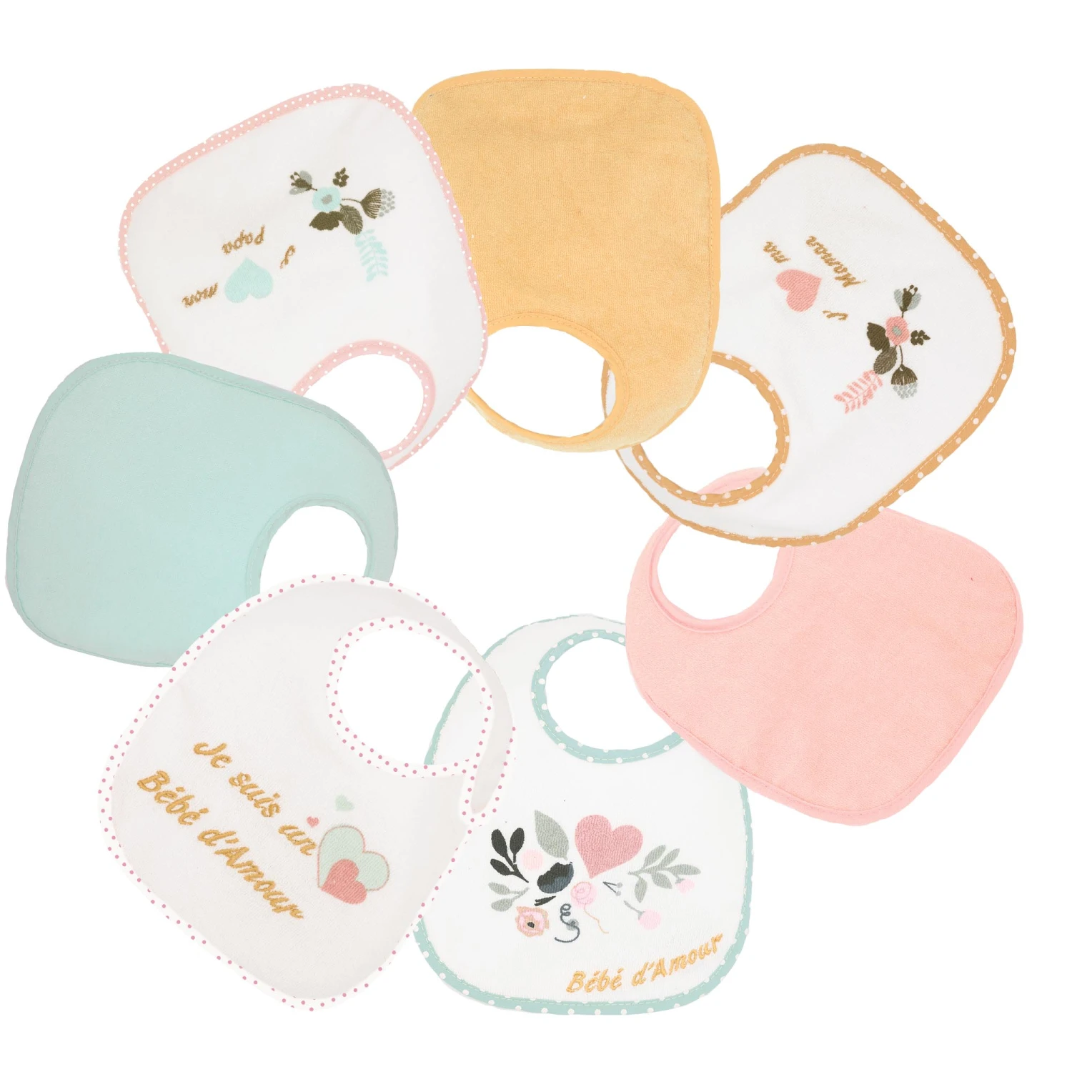 Lot De 7 Bavoirs Naissance Baby Love Fille De Trois Kilos Sept 3 Lot De 7 Bavoirs Naissance Baby Love Fille De Trois Kilos Sept