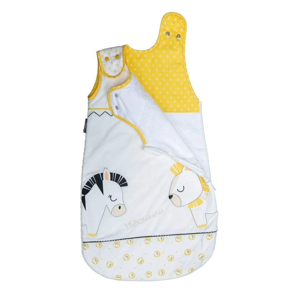Pluche Et Pompon Sac Nid été Blanc/Jaune 0-6 Mois De Sauthon Baby's Sweet Home – Image 2