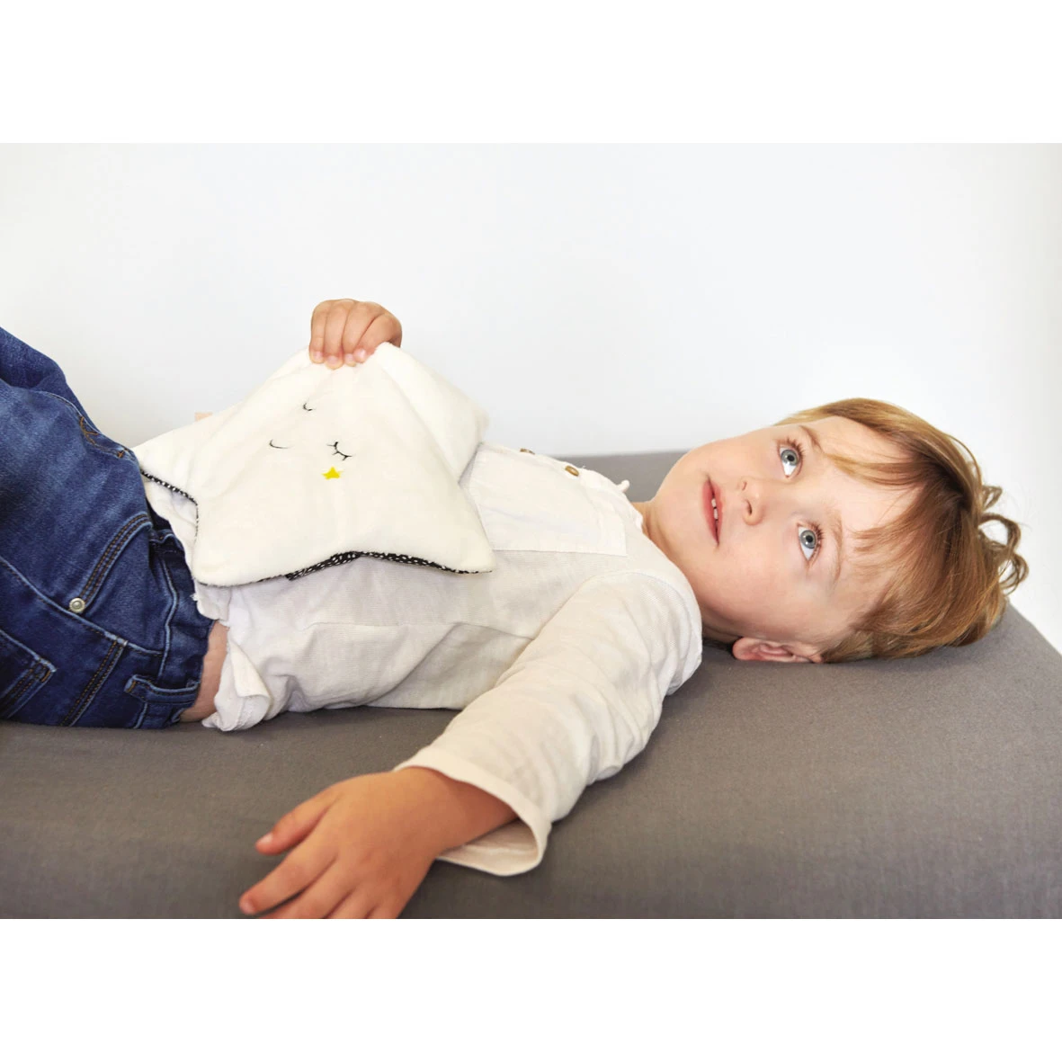 Mon étoile Relax Bouillotte Graines De Lin Blanc/Gris De Candide – Image 5