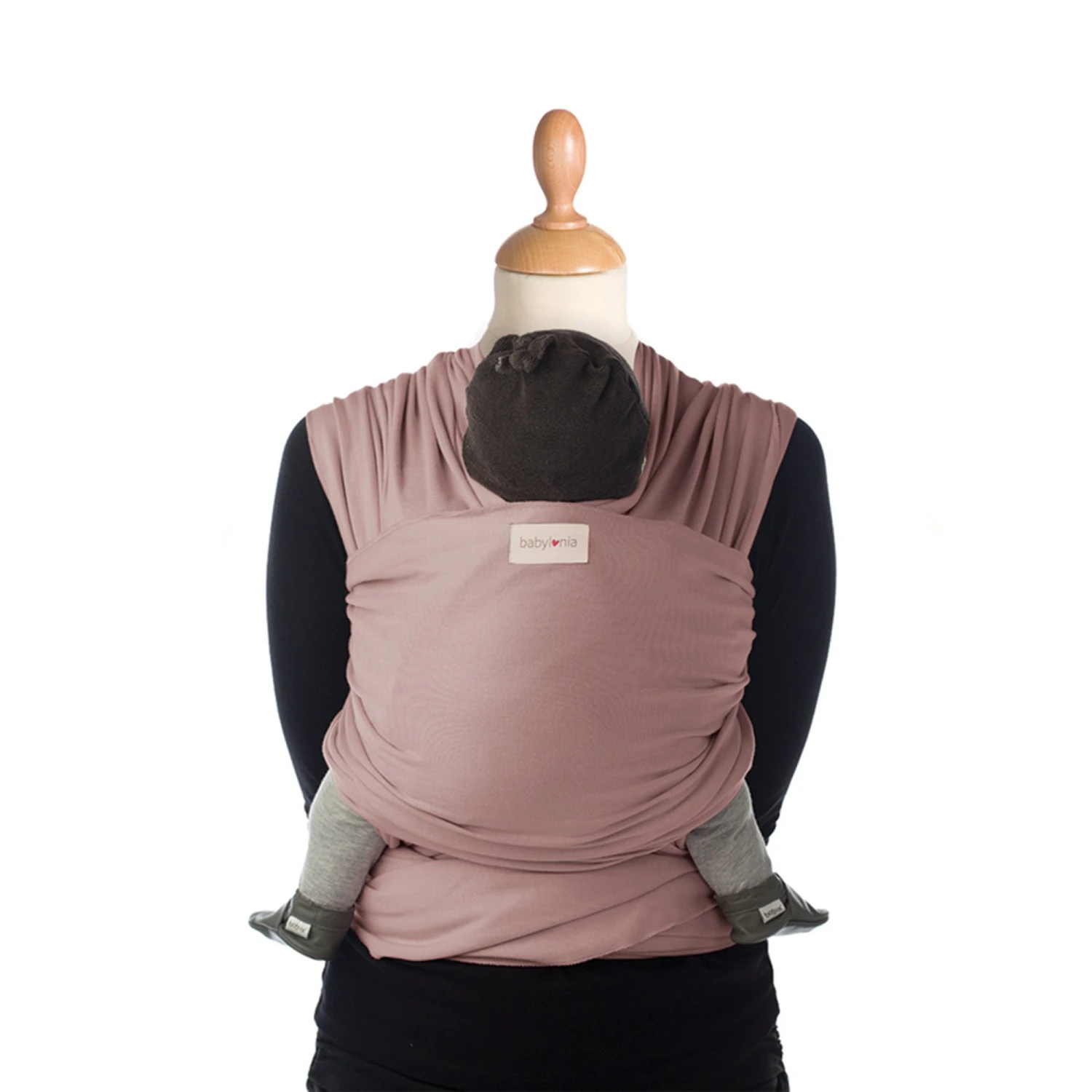 Écharpe De Portage Tricot-Slen Organic Extensible Bio Bois De Rose De Babylonia