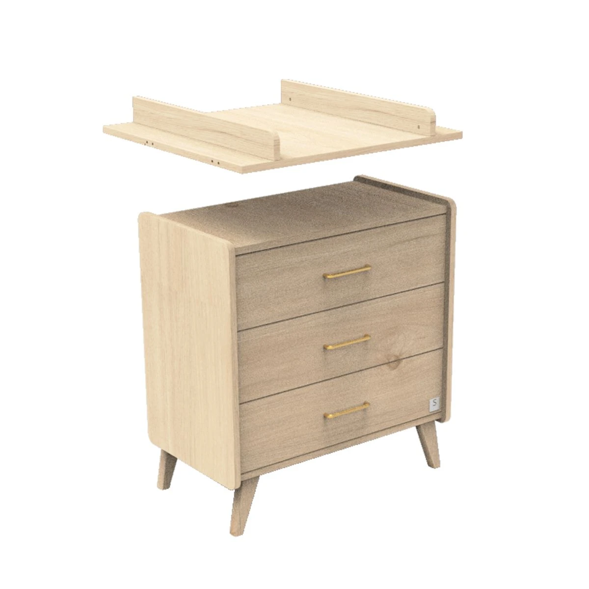 Arty Commode 3 Tiroirs Chêne Suave De Sauthon Baby's Sweet Home – Image 3