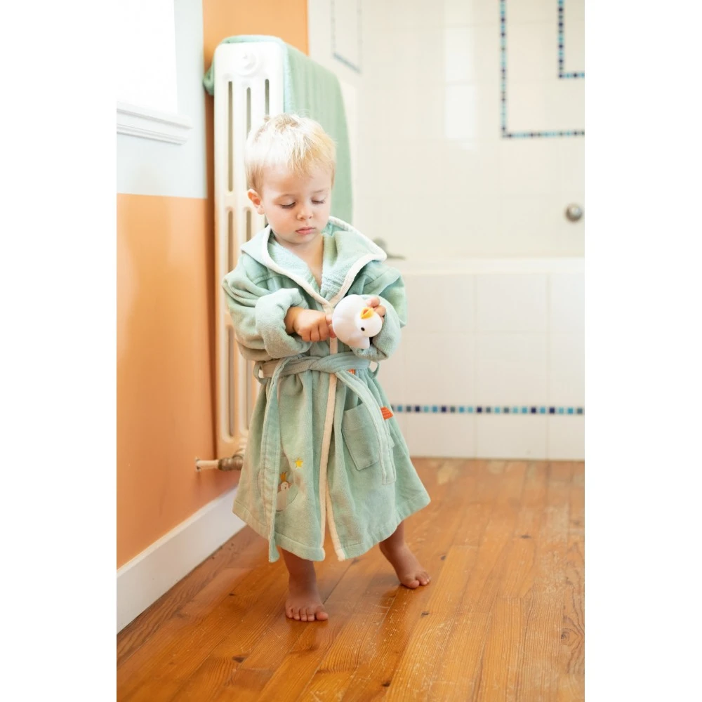 Peignoir Pingouin Vert 2-4 Ans De L'Oiseau Bateau – Image 2