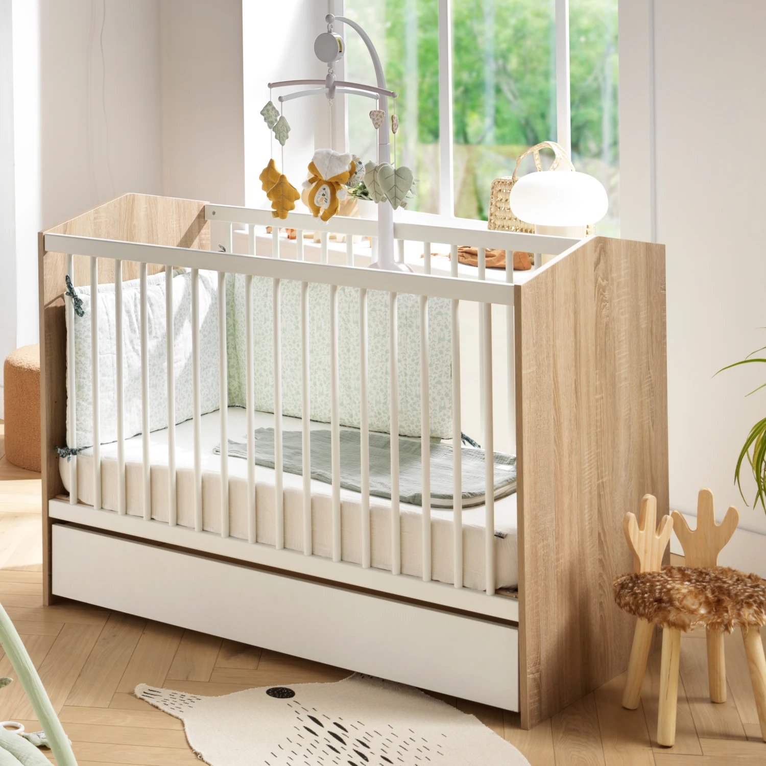 Cabanon Tiroir De Lit 60x120 Blanc De Sauthon Baby's Sweet Home – Image 2