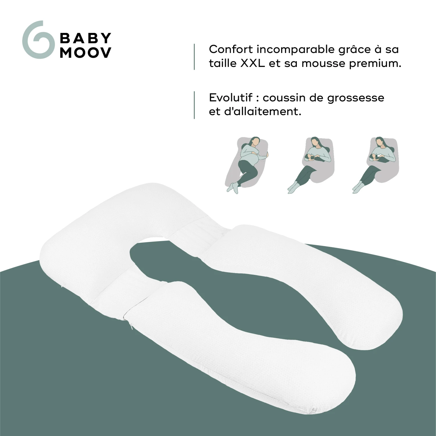 Coussin D'allaitement & De Grossesse Grand Format - B.Love XXL Mineral Gris De Babymoov – Image 3