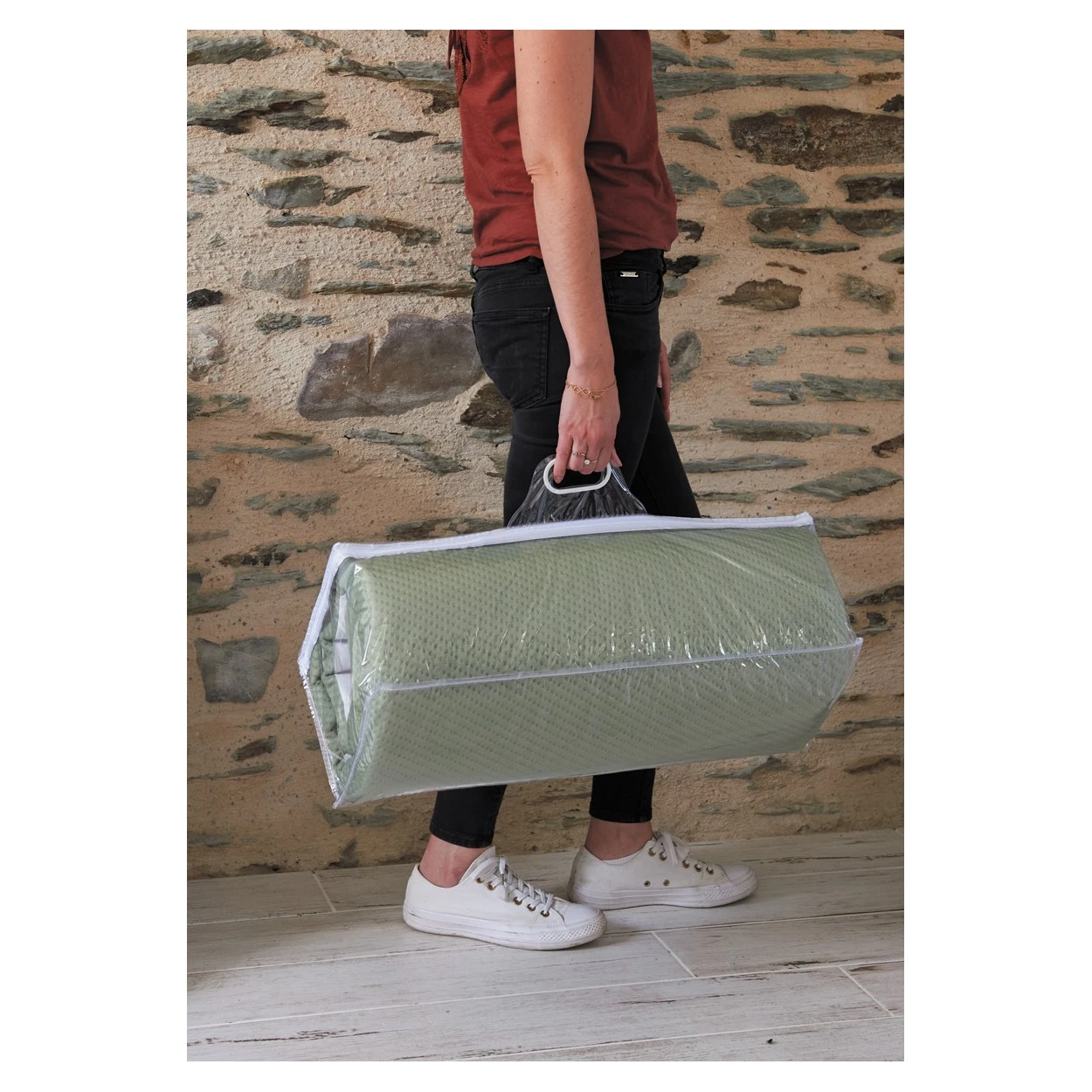 Matelas Bébé De Voyage Vert Olive 60 X 120 Cm De Candide – Image 5