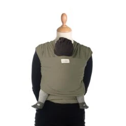 Écharpe De Portage Extensible Tricot-Slen Bambou Bio Khaki De Babylonia
