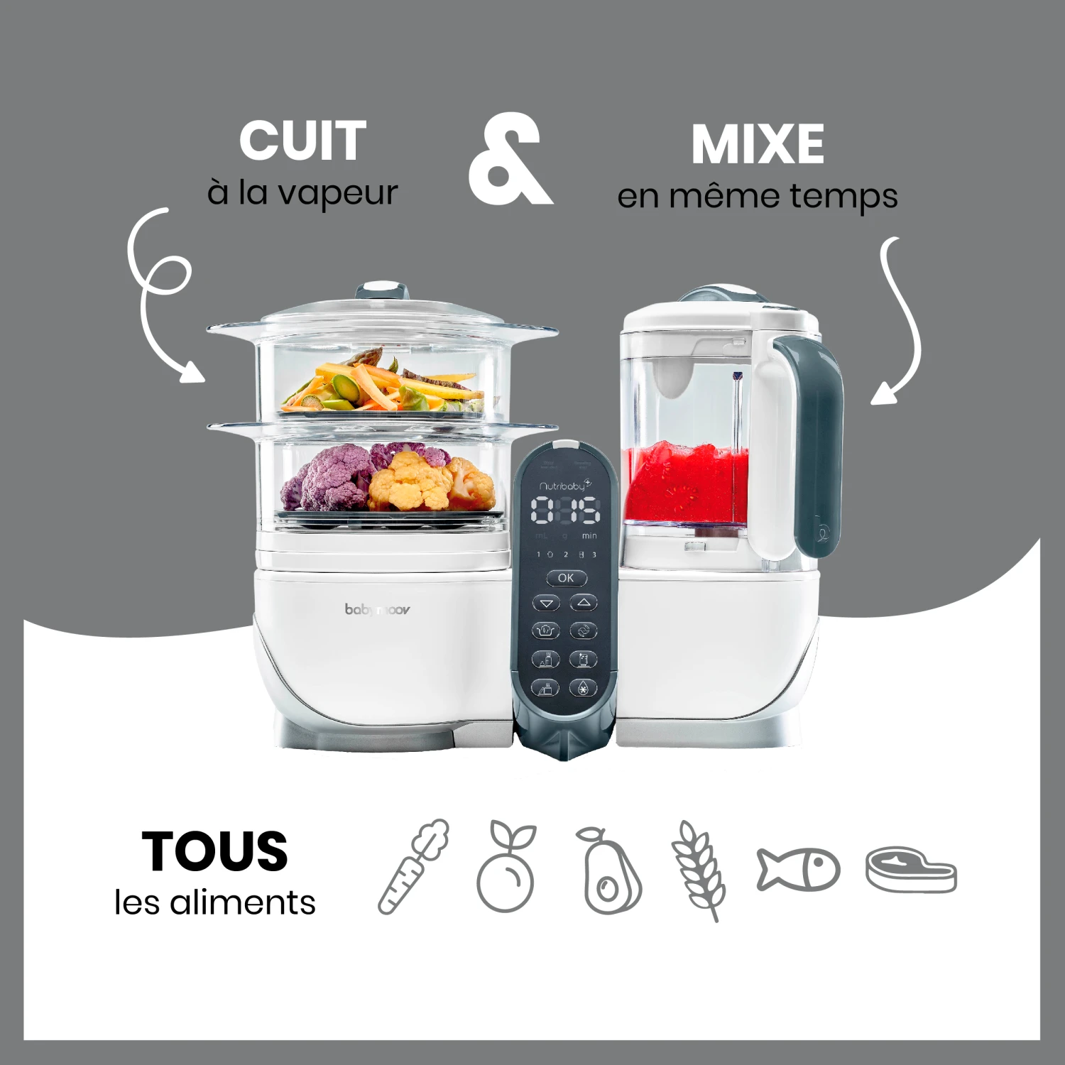 Pack Batch Cooking Nutribaby(+) & 3 Babybols 250mL Blanc De Babymoov 5 Pack Batch Cooking Nutribaby(+) & 3 Babybols 250mL Blanc De Babymoov – Image 3